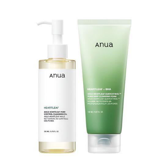 Anua Heartleaf Pore Control Cleansing Duo Set Cleansing Oil 200ml + Deep Cleansing Foam 150ml Korean Skincare