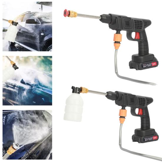 1 Set Cordless Power Washer Multifunction Nozzle Battery-powered Copper Motor 24V Pressure