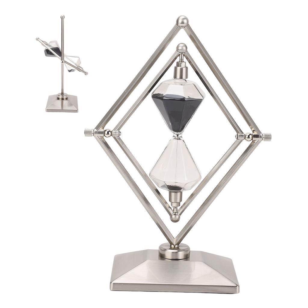 Retro Sandglass Watch 30 Minute Rotatable Sand Clock Study Accessories Metal Hourglass Timer for Des