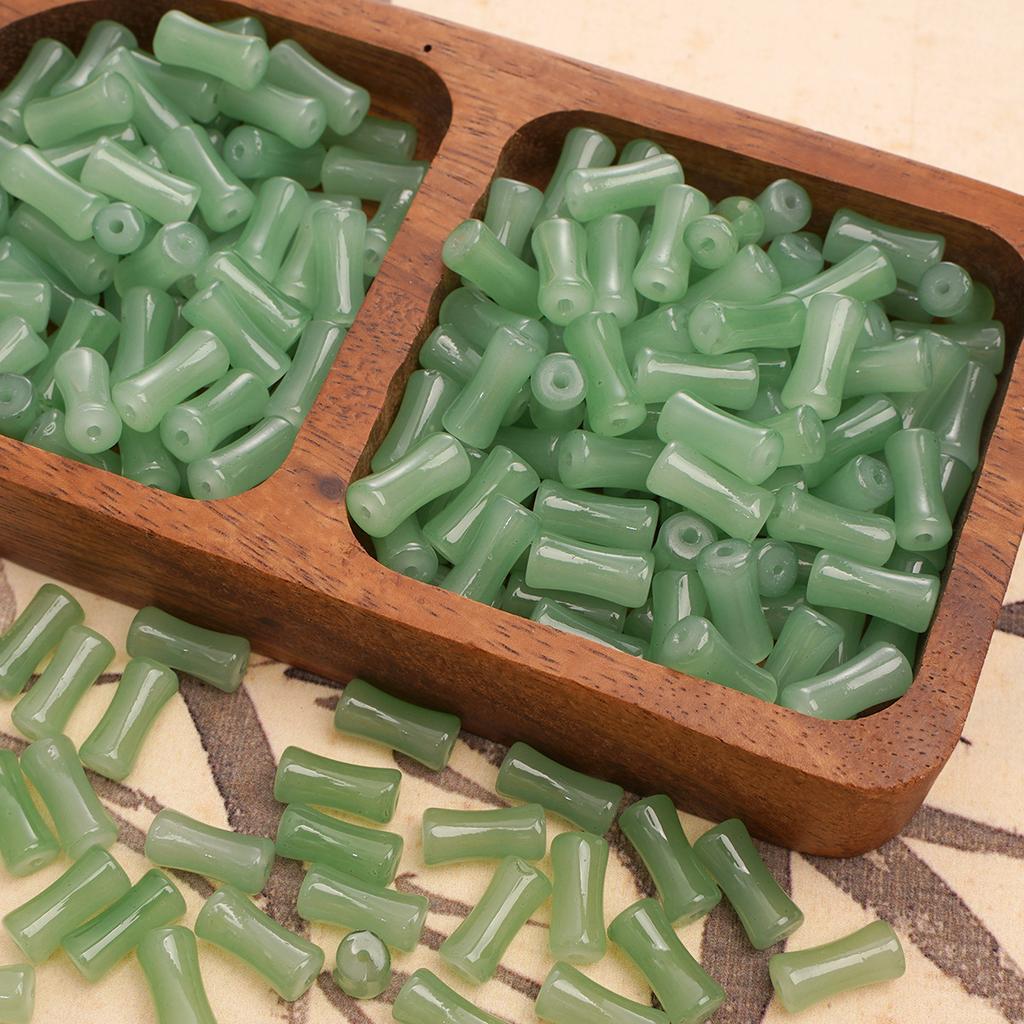 Glass Halo Staining Sprinkles Bamboo Beads Ancient Style Loose Beads Handmade Diy Hand Beaded Beads Accessories Glaze Imitation Jade Beads Materials