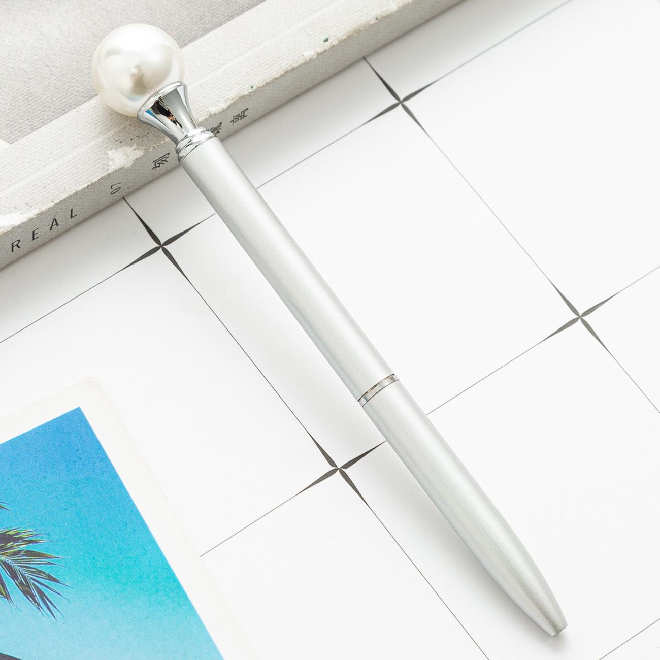 1 шт. ярких цветов INS вращающаяся жемчужная металлическая шариковая ручка школьные канцелярские принадлежности подарок Ink Color:Black