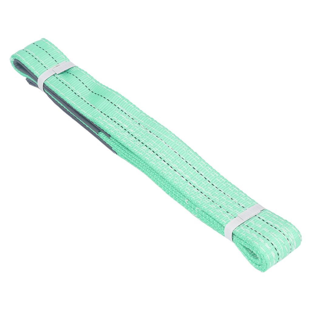 2T Flaches Hebeband mit Doppelschlaufenschäkel Polyester-Gurtband Hebeschlaufe für Industriekran 2 Meter