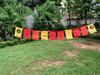 Himalayan Cloth Flags, Hindu Prayer Flags, Char Dham Flags, 13X9cm flag, 10 flags total, 1.1m length, Yoga, Temple, Meditation, Prayer