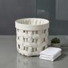 Decorative Woven Laundry Basket Space-Saving with Textile Lining