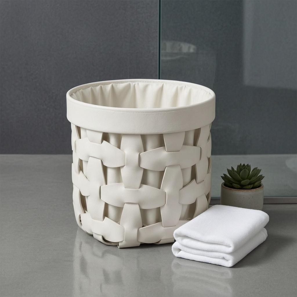 Decorative Woven Laundry Basket Space-Saving with Textile Lining