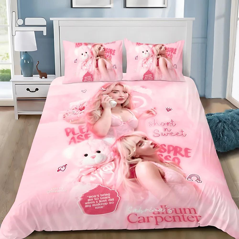 Sabrina CarpenterS Duvet Cover Pillowcase Bedding Set Adult Boy Girl Bedroom Decoration Children Gift Single Double Large Size