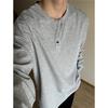 Men's Spring/Fall Long-Sleeve Waffle Weave Causal T-Shirt Solid Color Comfortable Base Layer