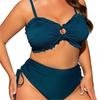 Large Size Swimsuit For Women 2-piece Set, Removable Shoulder Straps, Sexy Split Women's Bikini, Vacation Swimsuit