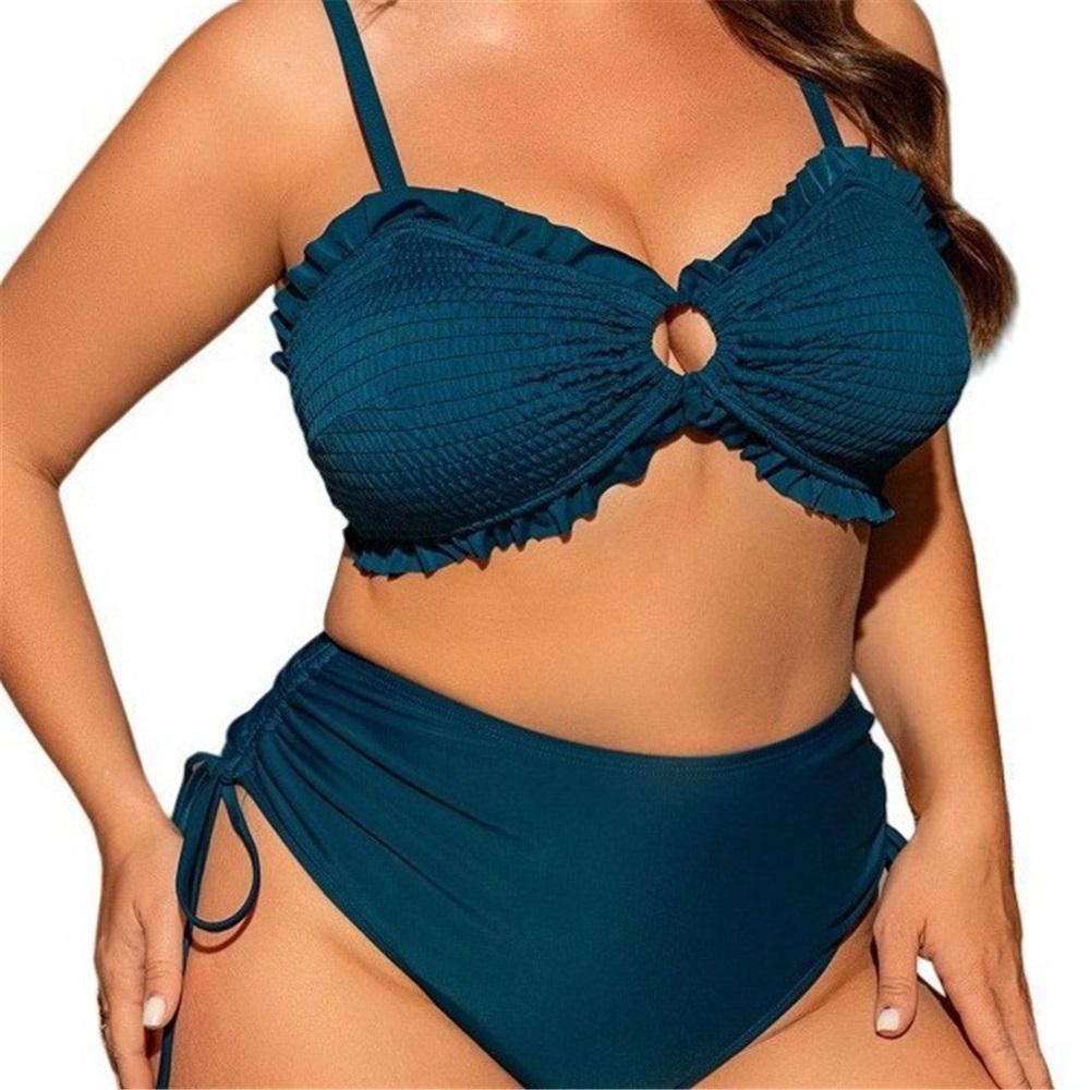 Large Size Swimsuit For Women 2-piece Set, Removable Shoulder Straps, Sexy Split Women's Bikini, Vacation Swimsuit