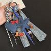 Trendy Denim Heart & Star Lanyard Keychain