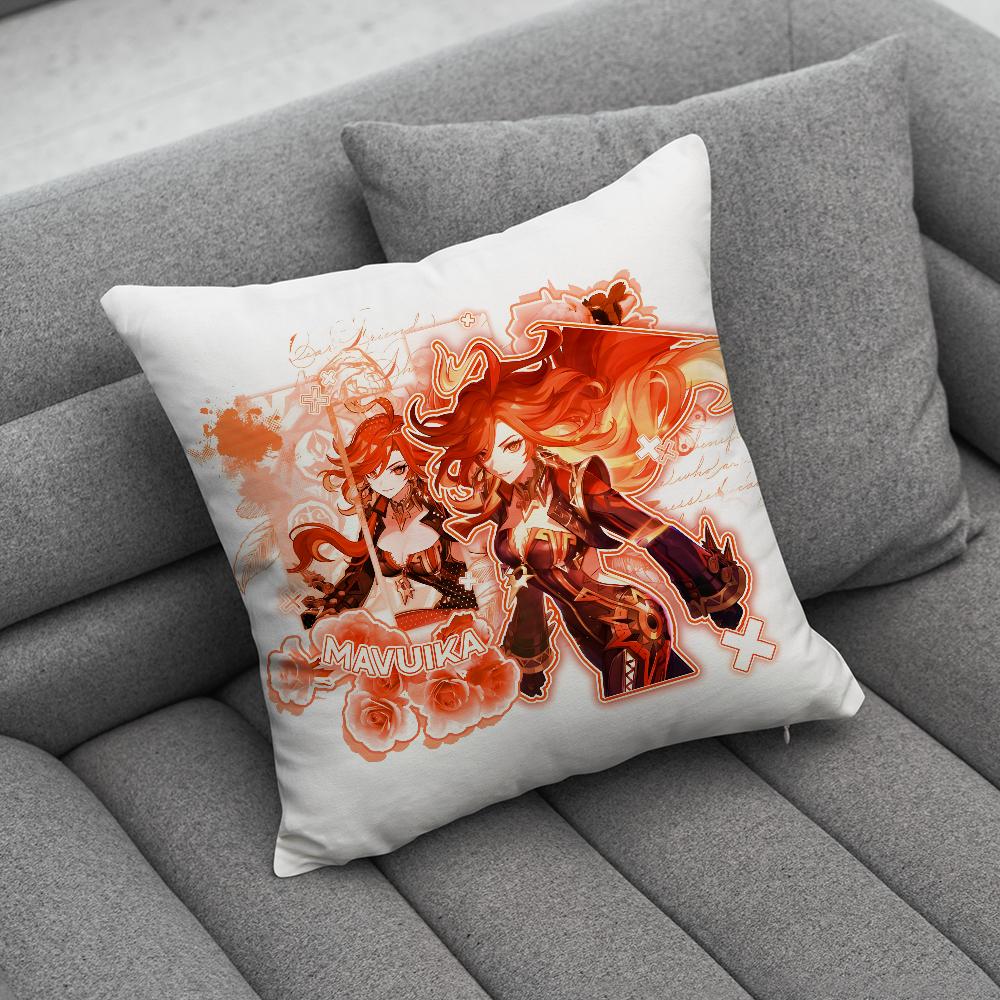GGenshin Impact Mavuika Housse d'oreiller Étuis à coussin doux pour Décoration de canapé de ferme Décorations d'intérieur et Protection