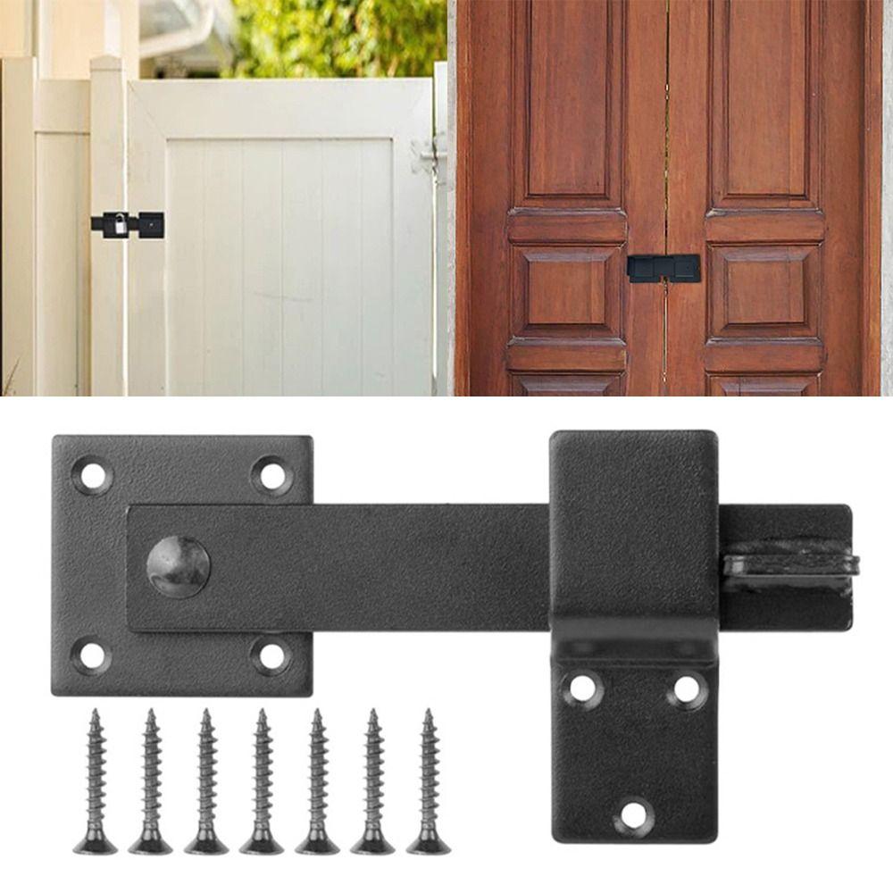 5.5 Inches Barn Door Lock Black Safety Gate Lock Rustic Flip Gate Latch  Fence