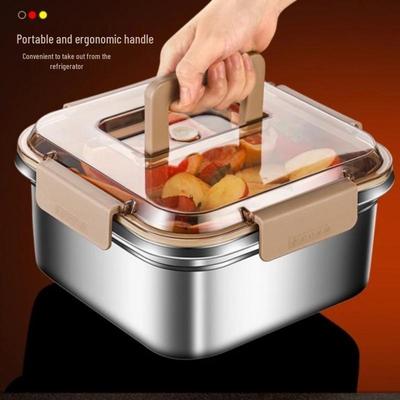 Stainless Steel Fresh-Keeping Bento Box with Lid (Thickened & Sealed)
