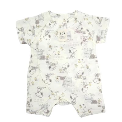 Snoopy Kurzvorne Baby [TAKIHYO] Vor-alles, Birnenstruktur, Allover-Muster, Ärmel, Öffnung, Kleidung, Jungen, Mädchen, 215152622, 60-70