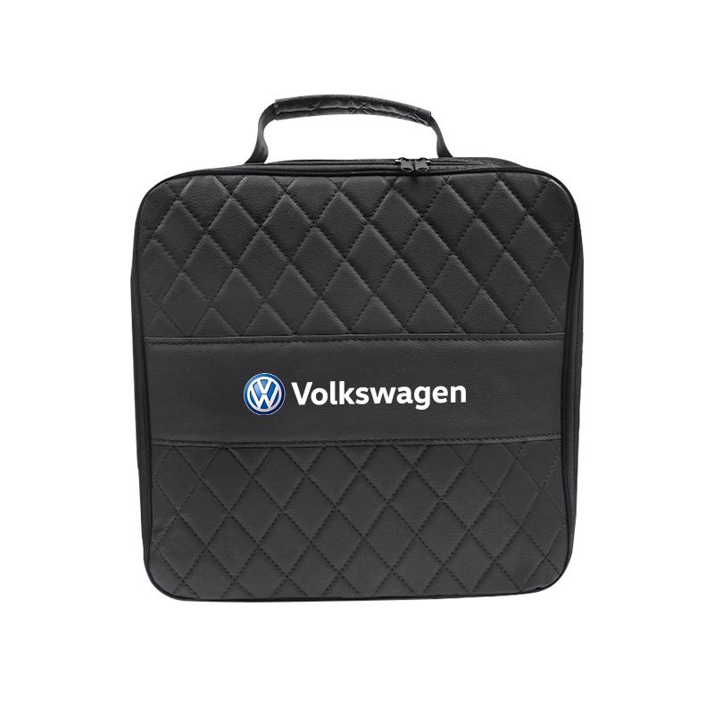 Car Charging Gun Leather Bag Storage Box Auto Accessories For VW GTI Polo Golf Passat Tiguan Arteon Touareg Taigo Jetta Hub Cap