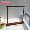 Wooden Double-Row Jewelry Display Rack Elegant Jewelry Organizer with Hooks for Necklaces Bracelets Earrings Rings Space-Saving