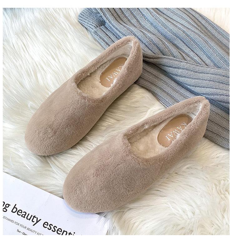 

Fashion Chic Winter fur shoes women 2025 cotton sneakers woman furry flats warm plush loafers lambswool moccasins femme large size 34-43 6 хаки