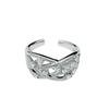 Vintage Luxury Medieval Brushed Woven Open Ring High-End Adjustable Zircon Personalized Ring Women