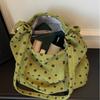 Polka Dot Velvet Tote Bag for Women Stylish Shoulder Handbag Elegant Office Work Purse