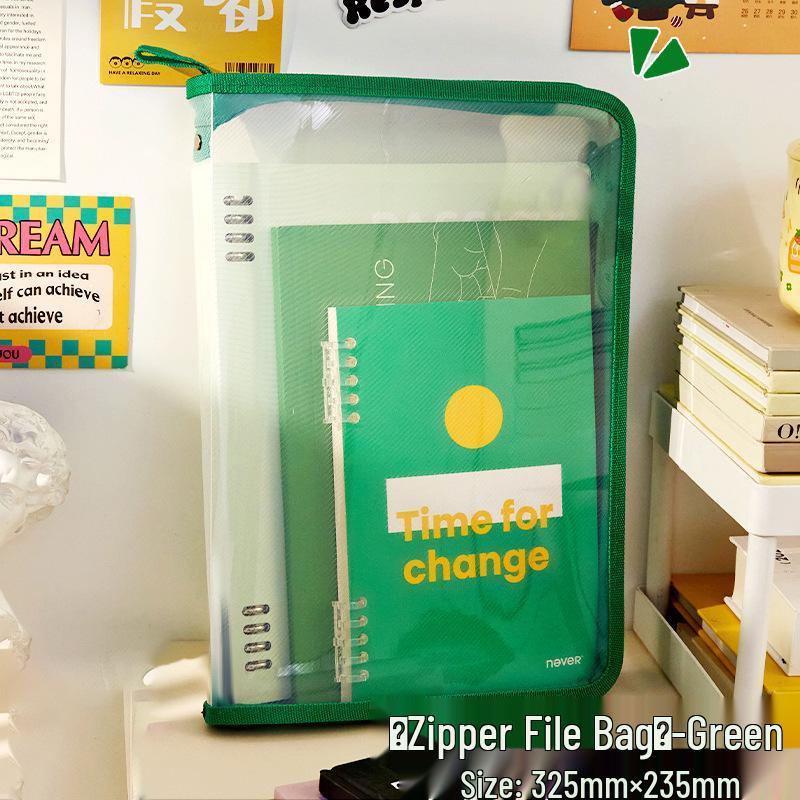 

Dopamine Transparent A4 Waterproof Zippered Storage Bag - Large Capacity for Textbooks, Student Handheld, Thickened Design