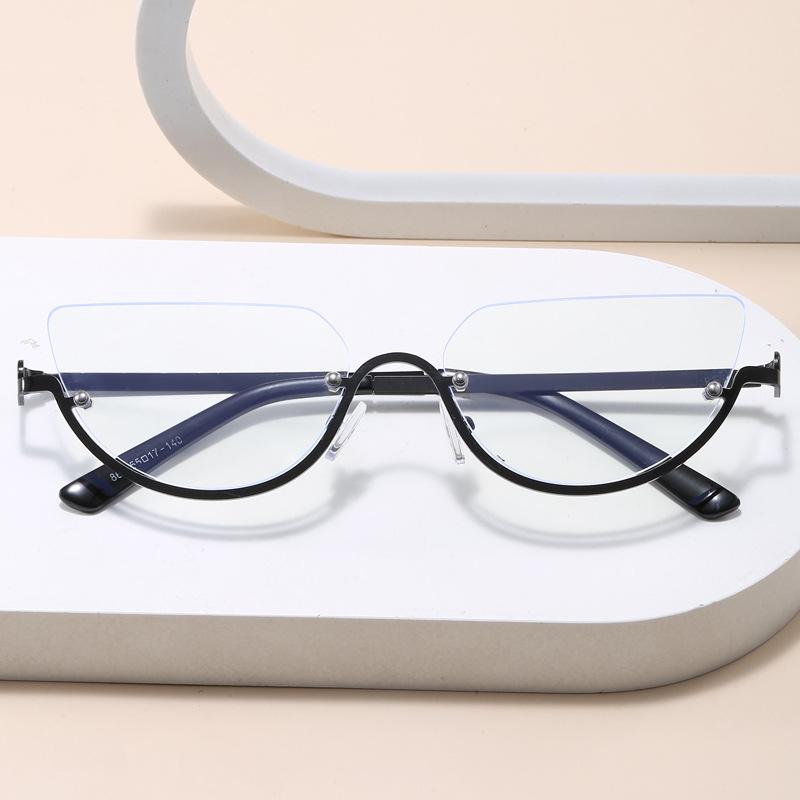 European American Style Women'S Sunglasses Cat Eye Shape Semi-Rimless Sun Glasses Men Driving Hiking Women Sunglass