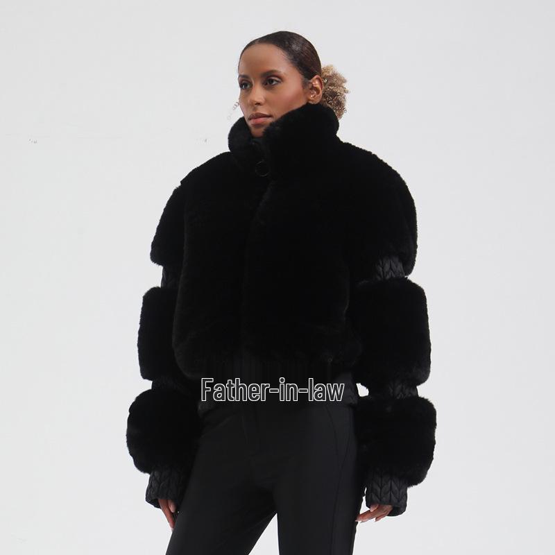 Women's Windproof Thickened Winter Ski Suit - European & American Style for Extreme Cold Outdoor Sports.