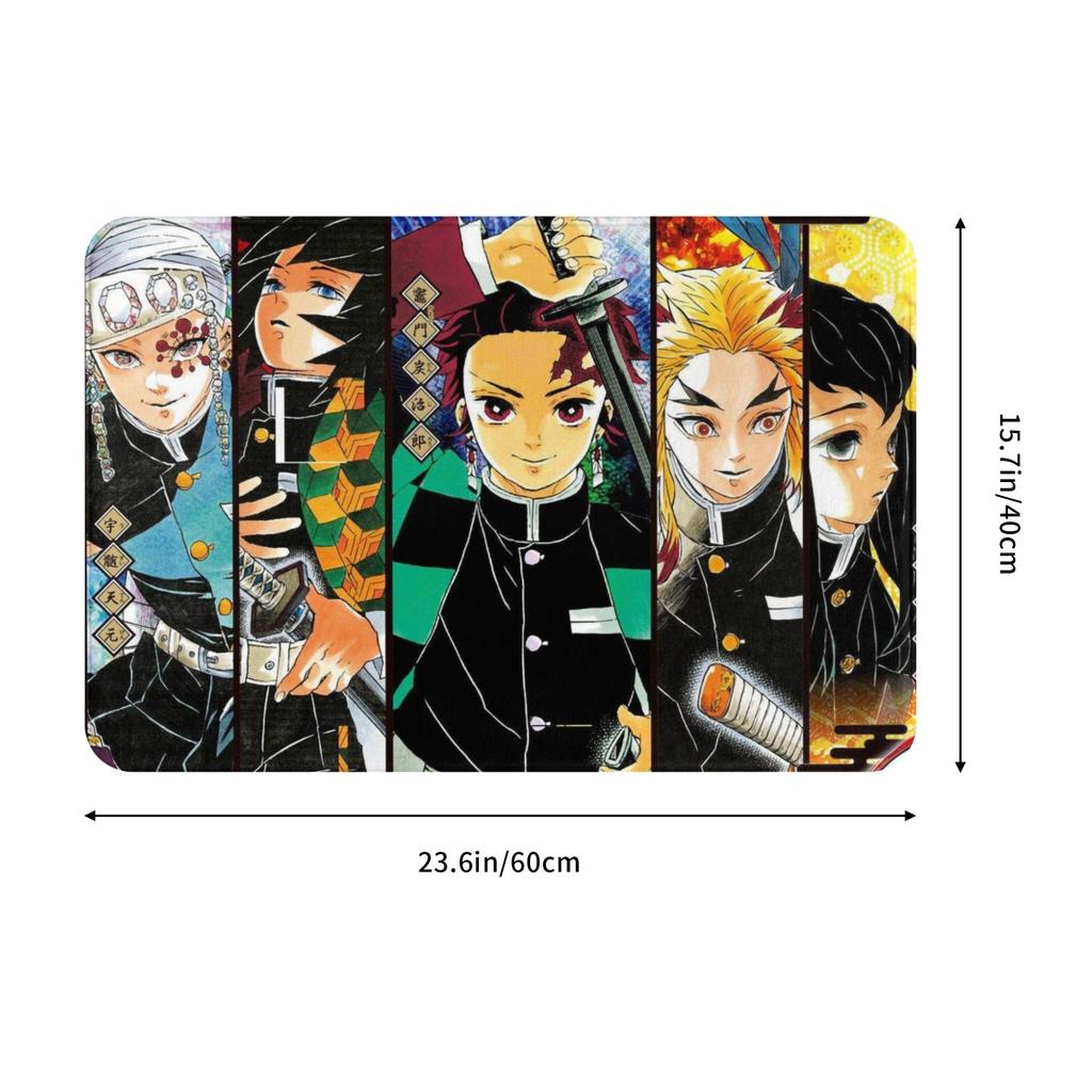 Kimestu No Yaiba Demon Slayer Fußmatte Rutschfest Innen Schnelltrocknend Fußabtreter Boden Badezimmer Eingang Teppich