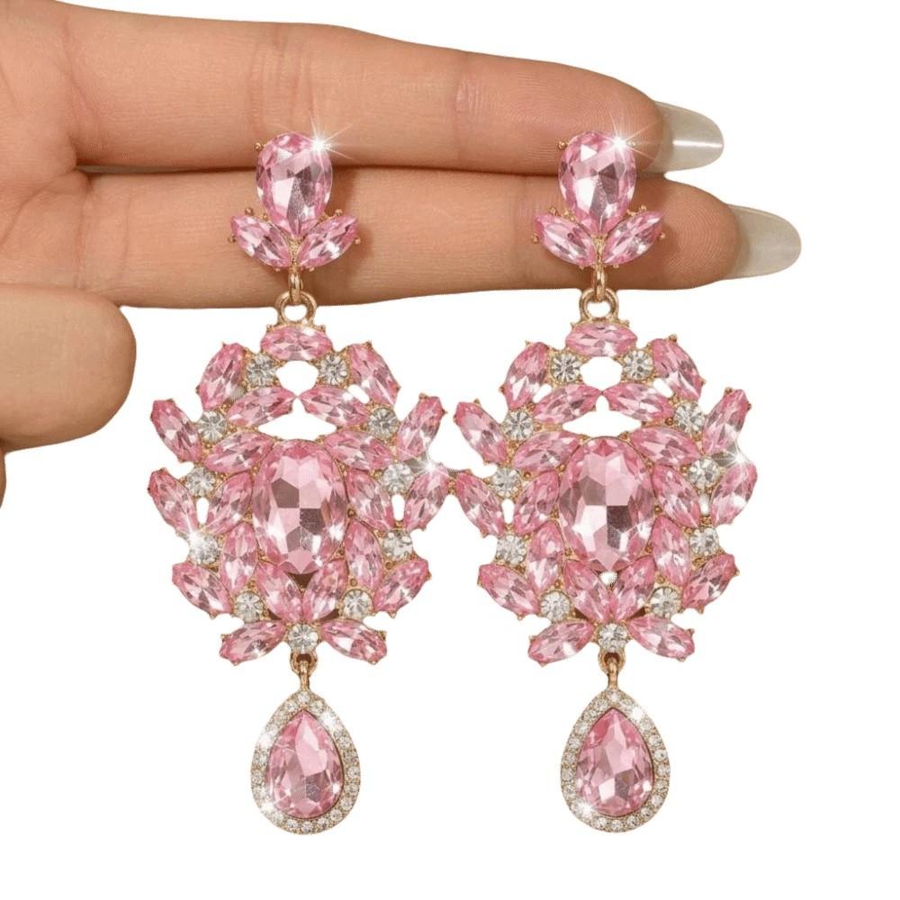 Crystal Micro Inlaid Crystal Earrings Jewelry High-end Design Earrings Modern Style Earrings Bride