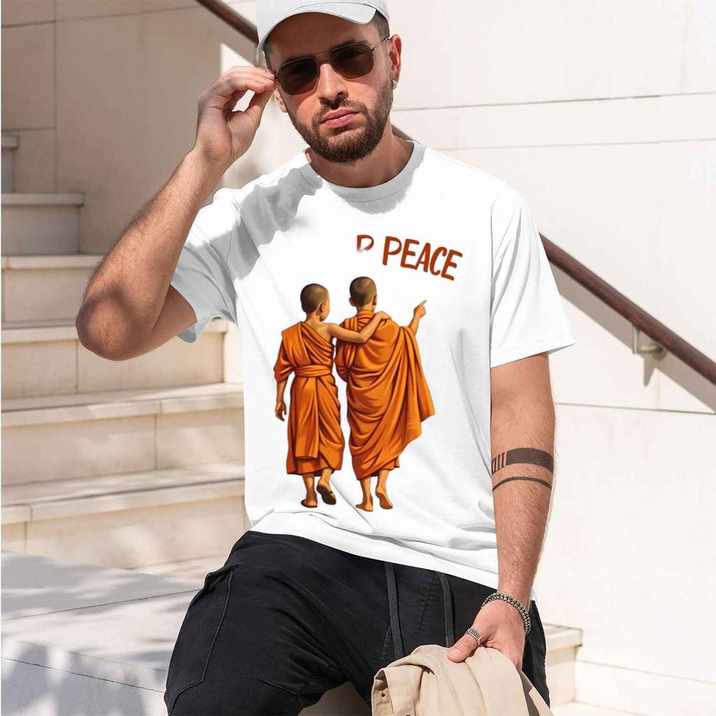 Walk For Peace T Shirt Buddhist Monks Compion Tshirt Unisex Unisex Pullover Printed Tshirt Caual Short Sve Male S 2026 New Model Sh