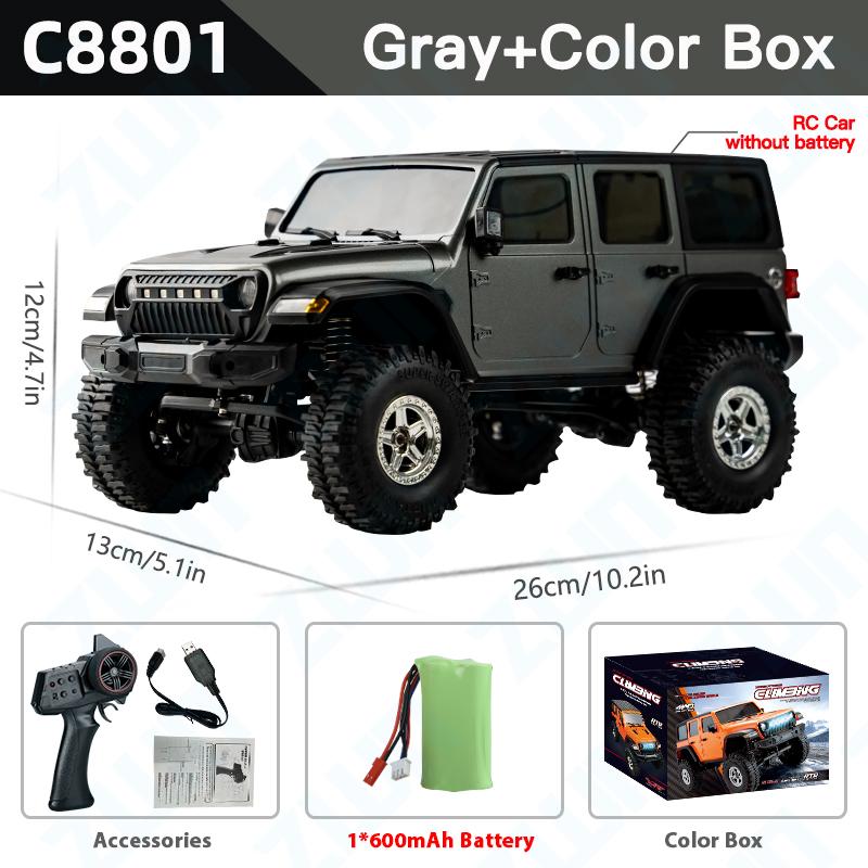C8801 C8809 1/18 RC Car 2.4G Remote Control Crawler 4WD Electric Climbing Led Off-Road Model Cars Toys for Children