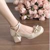 Women's Shoes Buckle Strap Women's High Heels 2026 New Autumn Fashion Butterfly-knot Dress Pumps Women Shallow Mary Jane Shoes