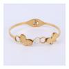 Heart-shaped diamond-studded titanium steel bracelet, double-sided brushed butterfly stainless steel bracelet, women's gold bracelet