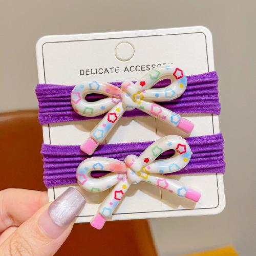 Sweet Bowknot Hairbands Candy Color Polka Dot Bow Ponytail Holder Elastic Rubber Bands Girls Fashion Versatile Hair Ties