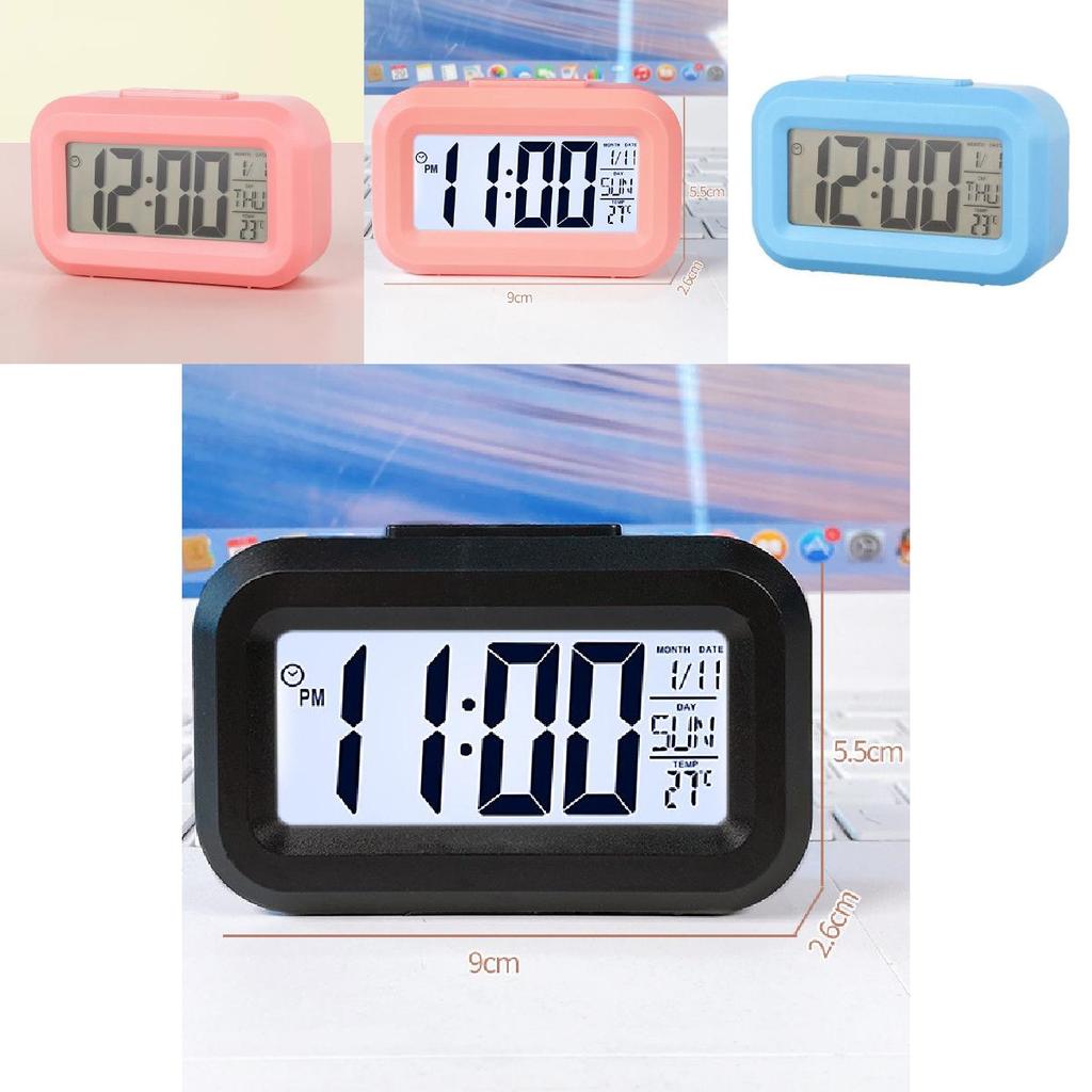 Cartoon Kids Mini Electronic Alarm Clock With Temperature Display Night Light For Childrens Room Decor