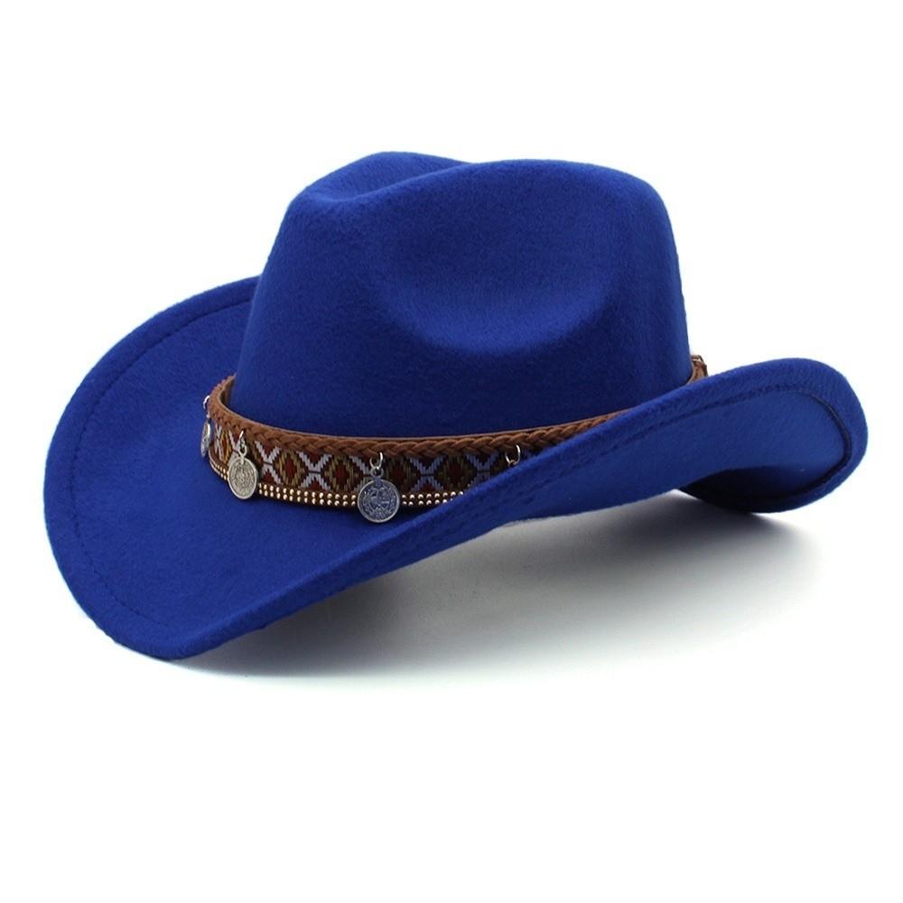 Daily Wear Gentleman Hat Wool-Poly Jazz Cap New Cowboy Hat Unisex