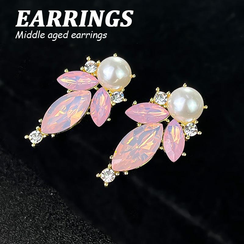 Boucles d'oreilles pendantes Zircon Fleur Colorée pour Femmes, Boucles d'oreilles pendantes Statement pour Fête & Usage Quotidien