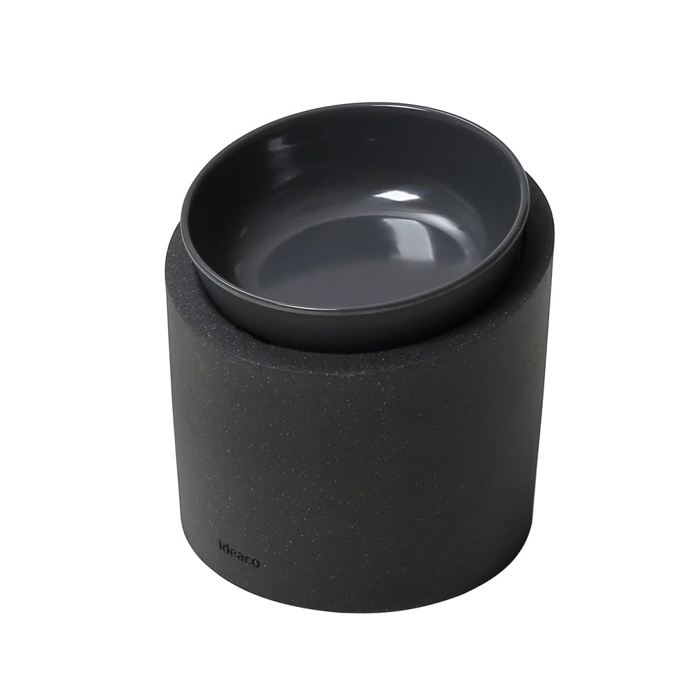 

ideaco Миска для питомца с подставкой и наклоном, 140 мл, для собак и кошек, кормушка для питомца еда/высокий камень песок черный