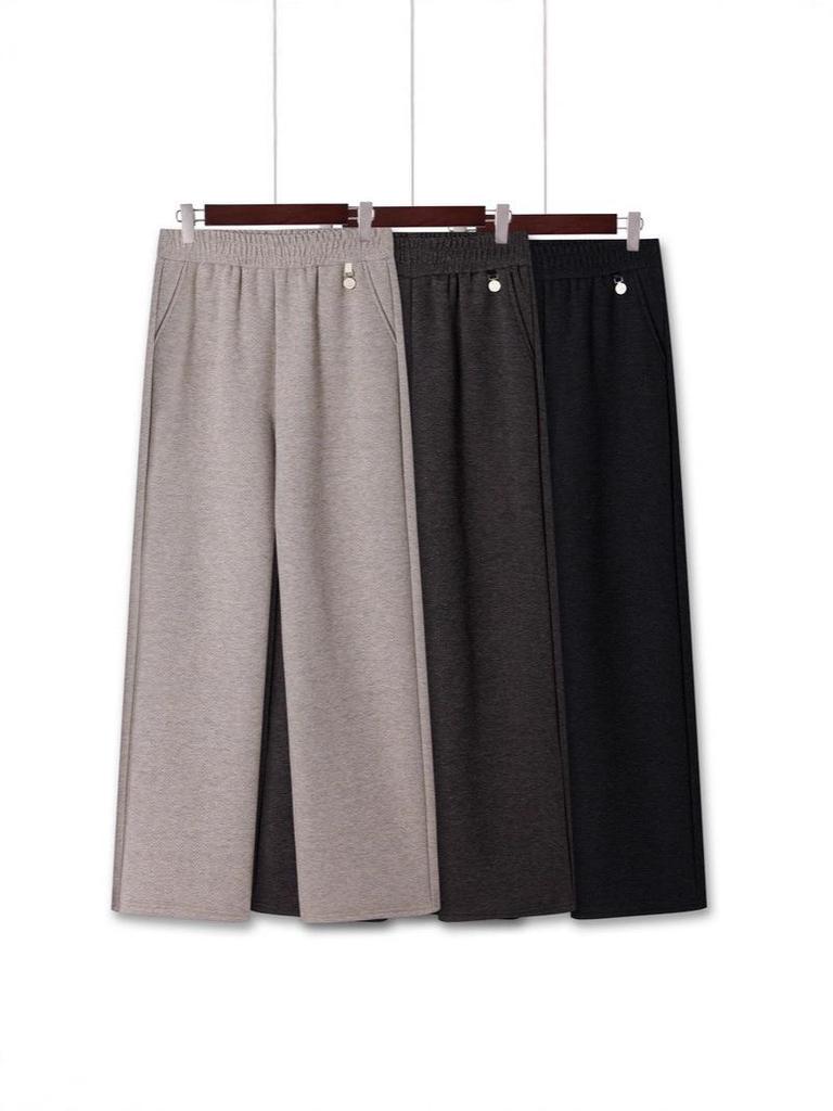 2025 Herbst Elastischer Bund Gerades Bein Freizeithose für Frauen mittleren Alters – Vielseitig, Figurformend Mittelhochtailliert