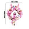 Easter Bunny Wreath Easter Egg Front Door Spring Wreaths Bunny Wall Artificial Wreath Decorations For Living Room 45x30cm