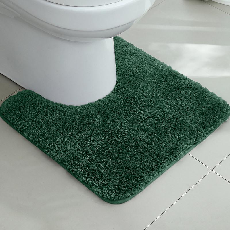 Thickened U-Shaped Non-Slip Absorbent Toilet Mat - Dirt-Resistant Bathroom and Bedside Carpet