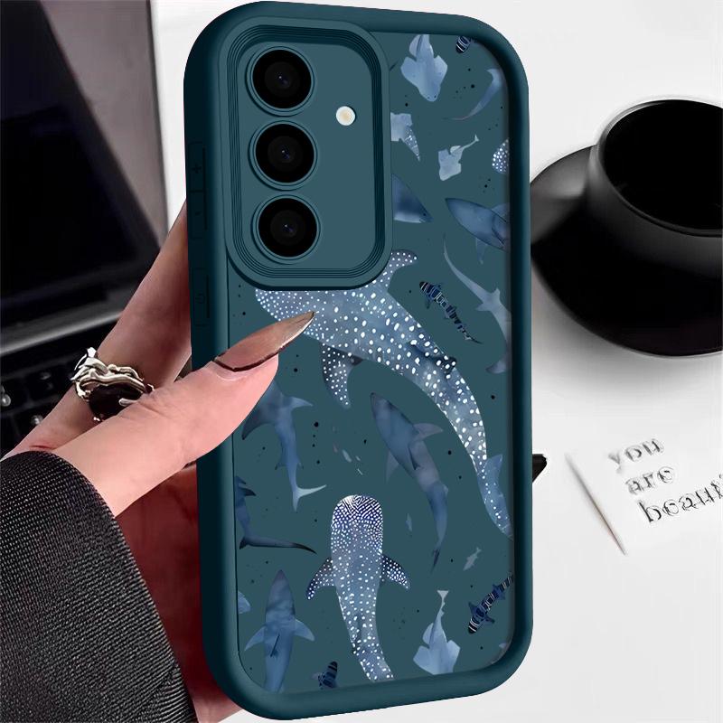Shark Dolphin Print TPU Case For Samsung Galaxy A17 A56 A36 A26 A55 A16 A15 A35 A25 5G S25 Edge S22 S23 Ultra S24 FE Phone Cover