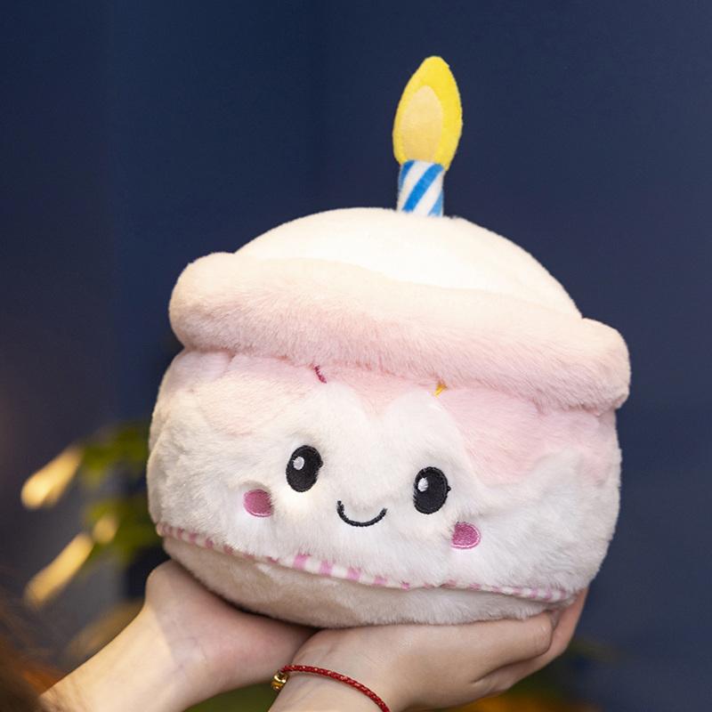 Stuffed Cake Plushie Strawberry Fruit Muffin Shape Plush Toys Cute Face Cream Snack Parsty Decor Party Gift for Birthday
