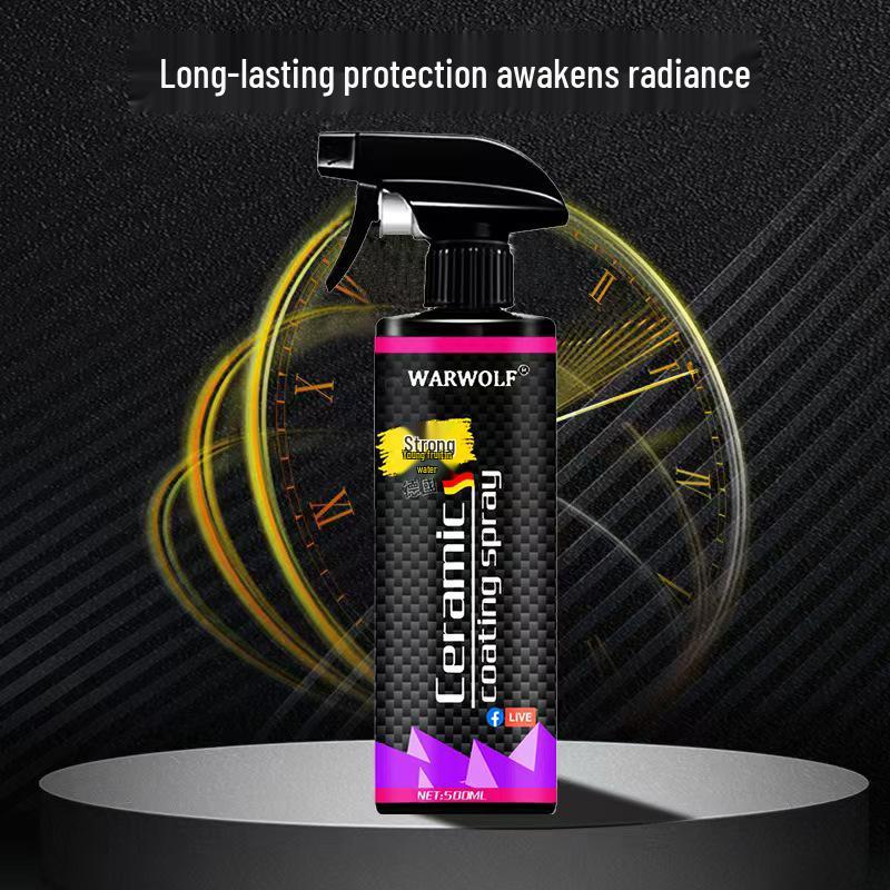 Nano Crystal Car Coating Spray: Quick-Acting Wax & Polish for Black & White Paint.