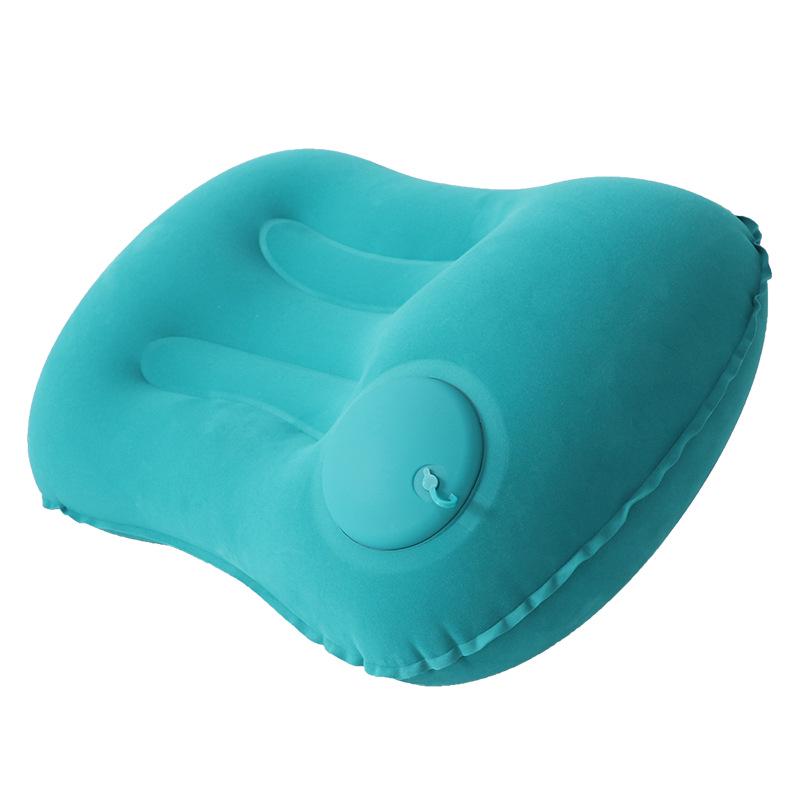 Flocked Inflatable PVC Travel Pillow for Camping and Outdoor Naps