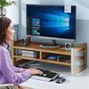 Monitör Standı Yükseltici Bilgisayar Ahşap Masa Düzenleyici Raflı Güçlü Yük Taşıyıcı Ergonomik Tasarım Kolay Montaj Dizüstü Bilgisayar Yükseltilmiş Raf