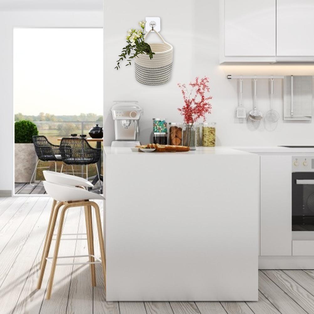 Cotton Rope Hanging Basket Storage Basket Flower Pot Hanging Basket Decorative Blanket Basket Living Room Laundry