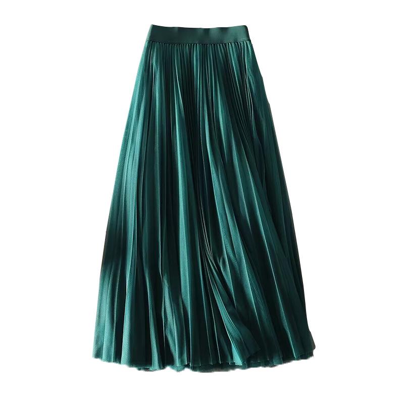 Round Versatile Three-Layer Mesh Pleated Long Skirt for Women - 6-Meter Wide Hem, 2026 Spring/Summer Collection