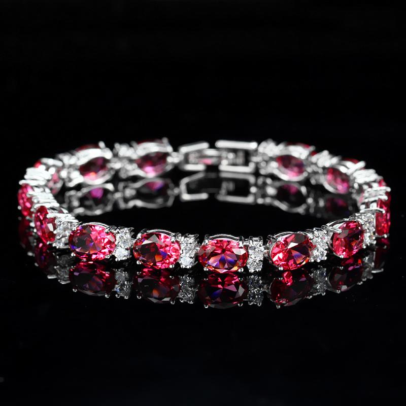 ThreeGraces Lucido Azzurro Cubic Zirconia Colore Argento Moda CZ Bracciale Tennis per Donne Gioielli per Festa di Fidanzamento BR236