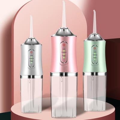 Przenośny irygator doustny, irygator do zębów, USB, akumulatorowa nić wodna, końcówka do wykałaczek, 220 ml, 3 tryby, urządzenie do czyszczenia zębów