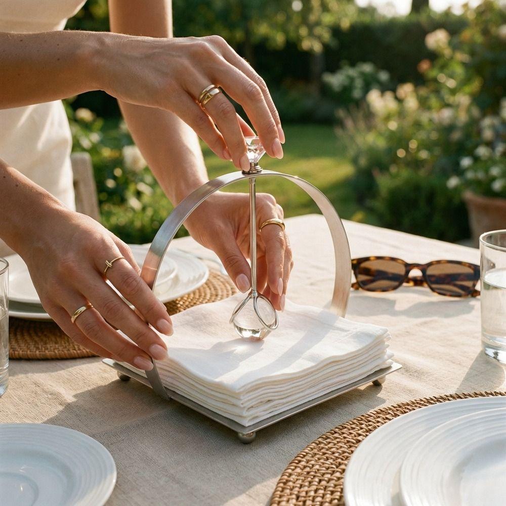 Modern Napkin Holder Square Tissue Storage Box Display Rack Arch Bridge Napkin Dispenser Cafe